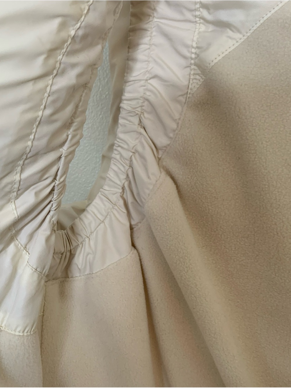 Lauren Ralph Lauren Down Puffer Vest Stand Faux Fur Collar Sz L  Cream/White - Picture 8 of 10